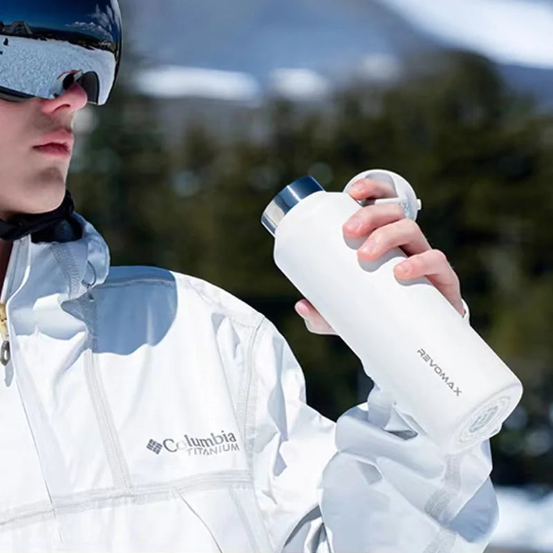 Garrafa Térmica REVOMAX – 592ml, Aço Inoxidável e Abertura Rápida Garrafa Térmica REVOMAX – 592ml, Aço Inoxidável e Abertura Rápida